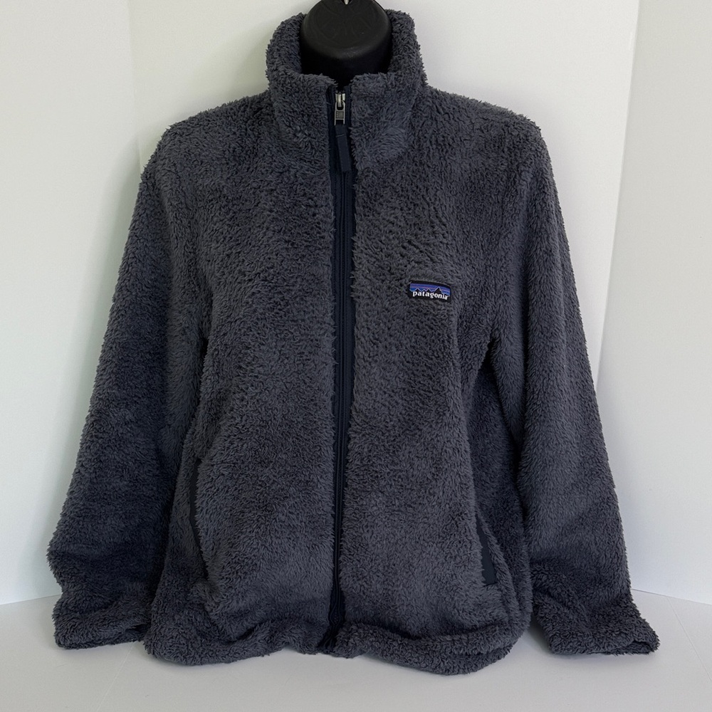 Patagonia Los Gatos Gray Fleece Teddy Jacket Full Zip smolder blue